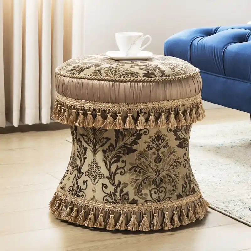 Leona Decorative Vanity Stool Ottoman