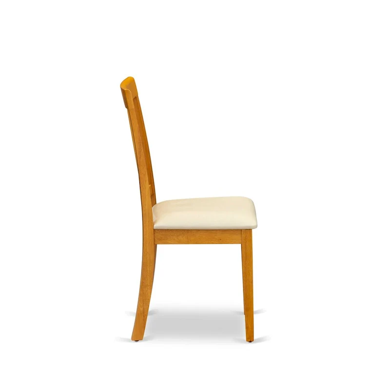 East West Furniture Dining Table Set- a Rectangle Dining Room Table and Faux Leather Chairs, Oak (Pieces Option)