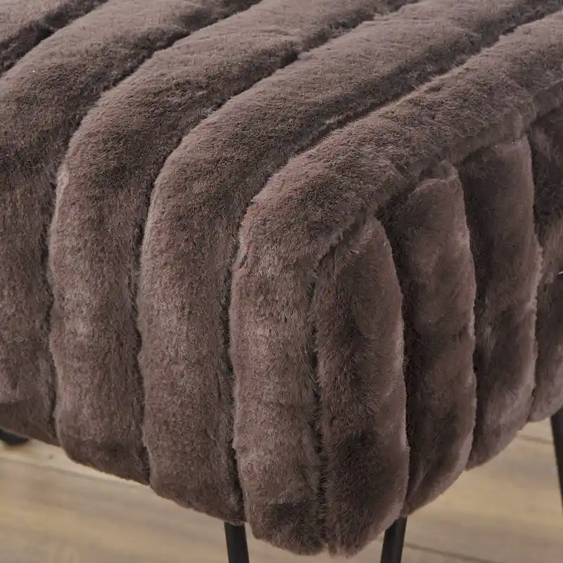 Serenta SuperMink Fauxfur Ottoman Bench