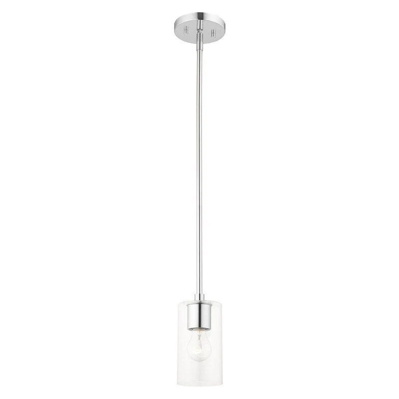 Livex Lighting 1 Light Mini Pendant, 45477-05 - 5  Dia x 16.25  - 46.25  Adj. H