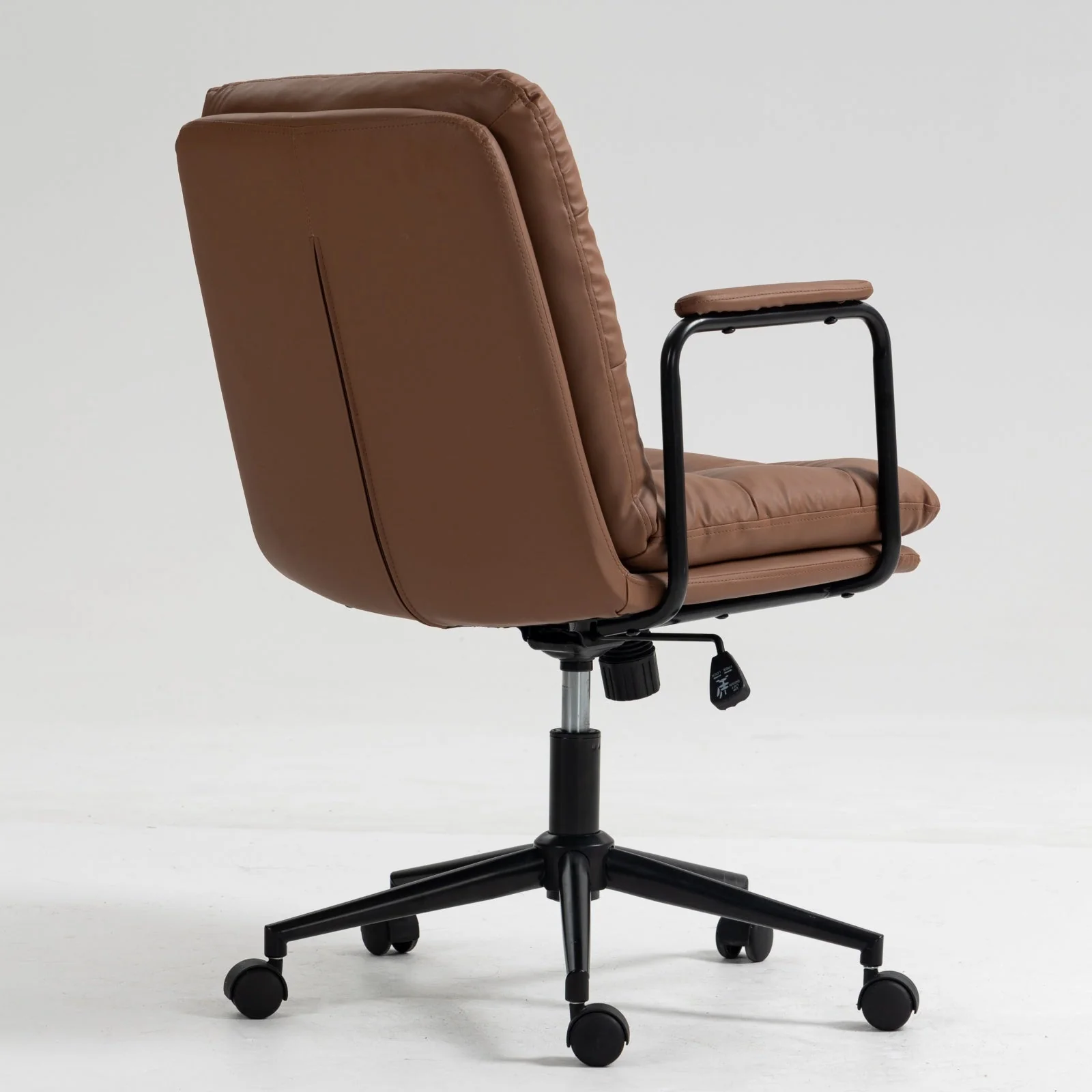 Walker Edison | Brown Ergonomic Faux Leather Desk Rolling Swivel Chair