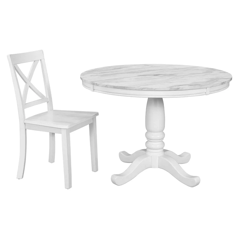 5-Piece Modern Wooden Dining Set with Round Table & Chairs