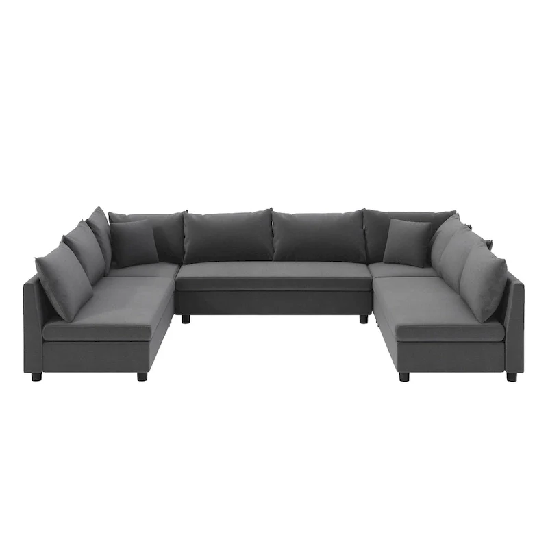 Modular Sectional Sofa, Reversible U Shaped Chenille Couch Set