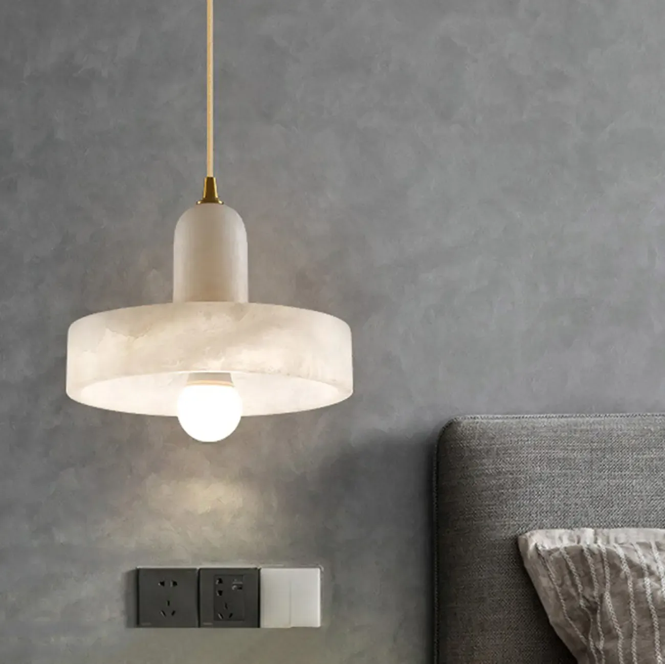 Modern Gold Metal Cylindrical Kitchen Island Pendant Light