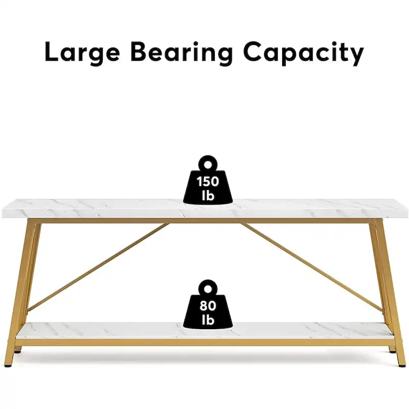 70.9 Inch Extra Long Sofa Table, Industrial Entry Console Table