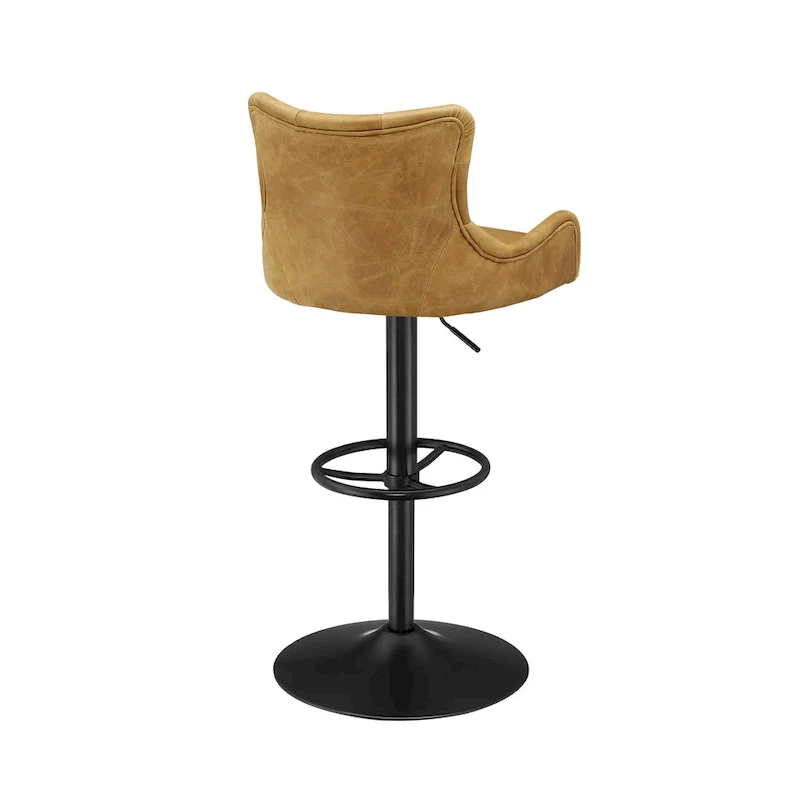 Art Leon Genuine Leather Bar Stool with Adjustable Height