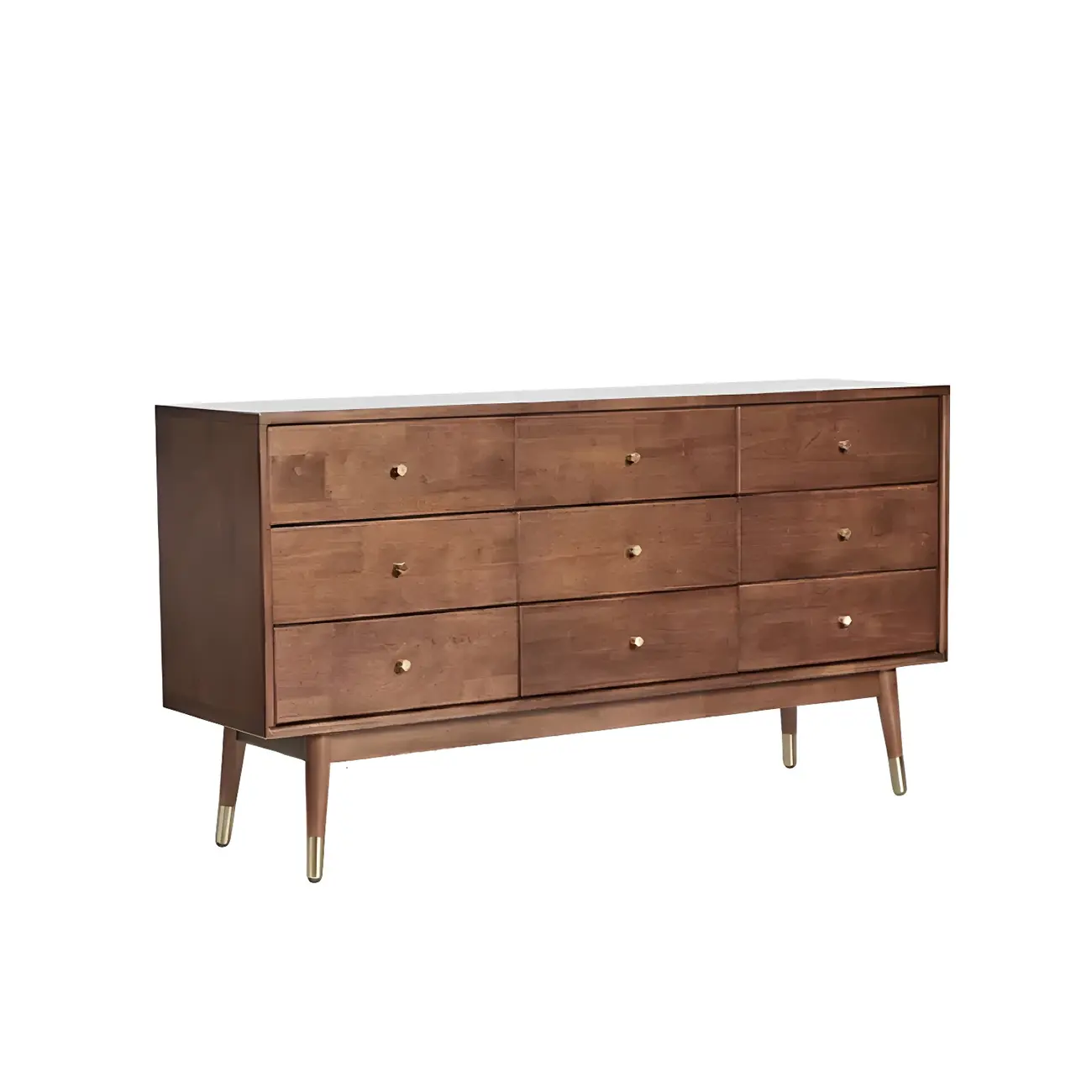 Stylish Wooden Dressers with Gold Accents and Drawers