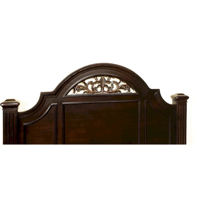 Furniture of America Vame Traditional Walnut Queen Wood Four Poster Bed