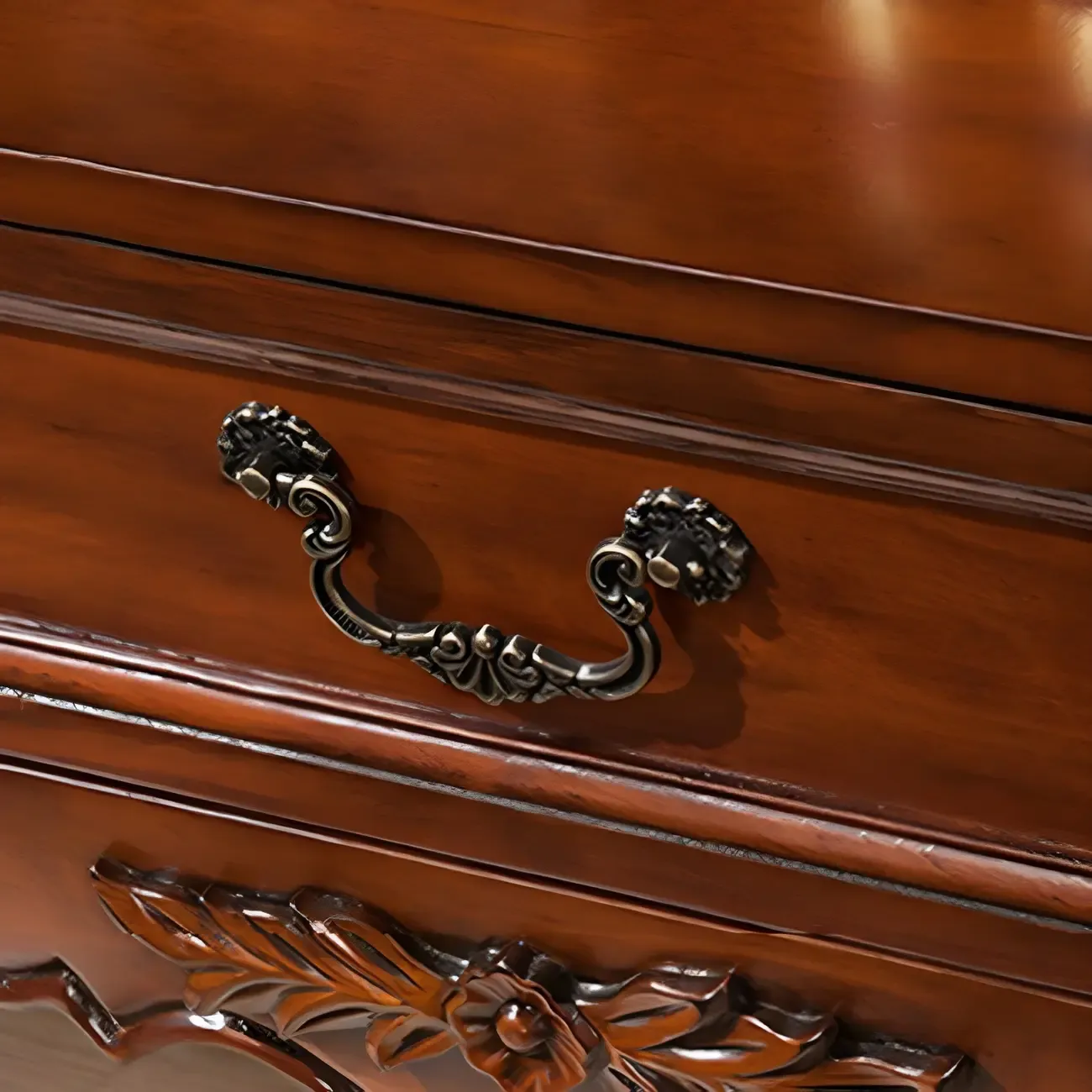 Classic Brown/White Wooden Bookcase with Drawer