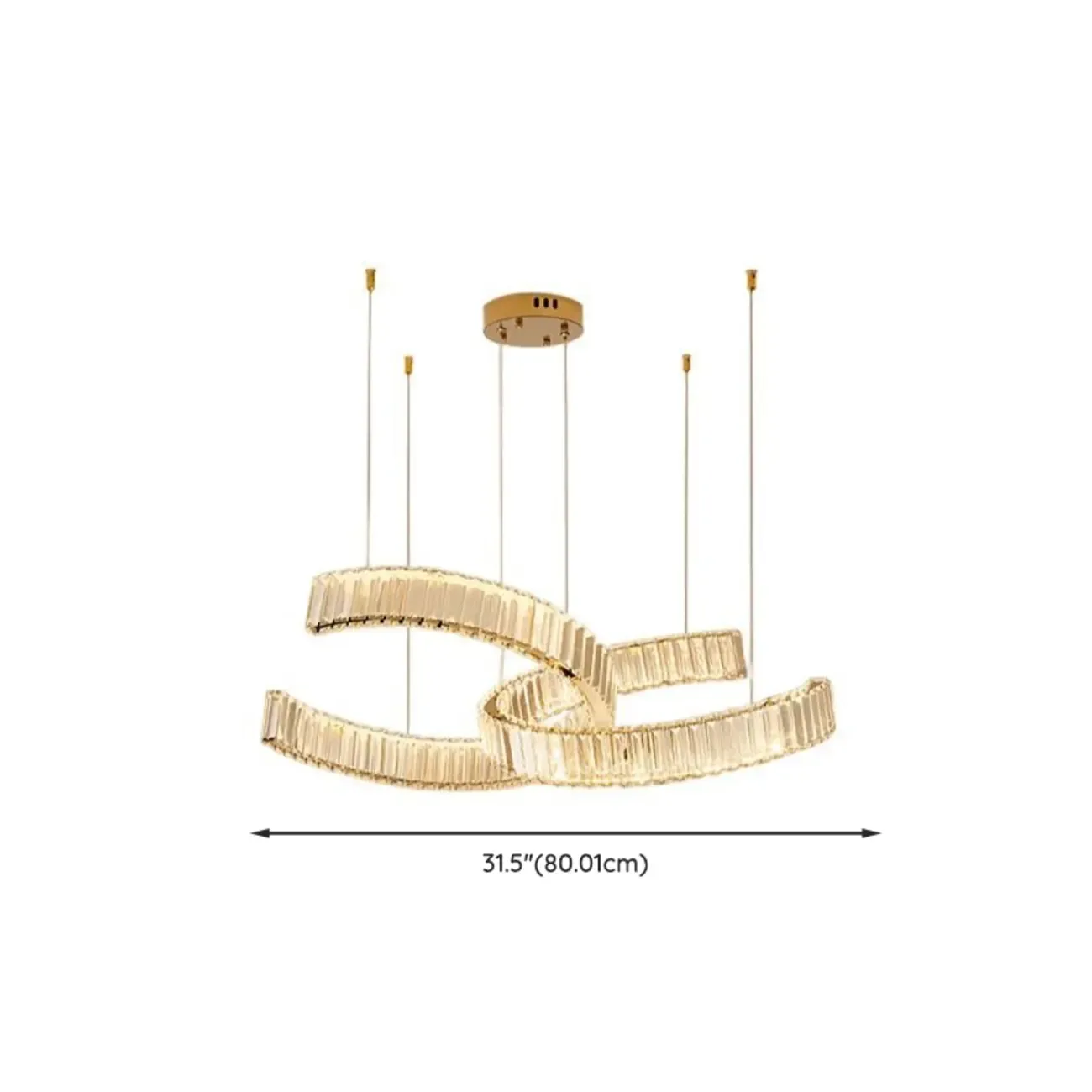 Stylish Gold LED Intercross Ring Crystal Chandelier