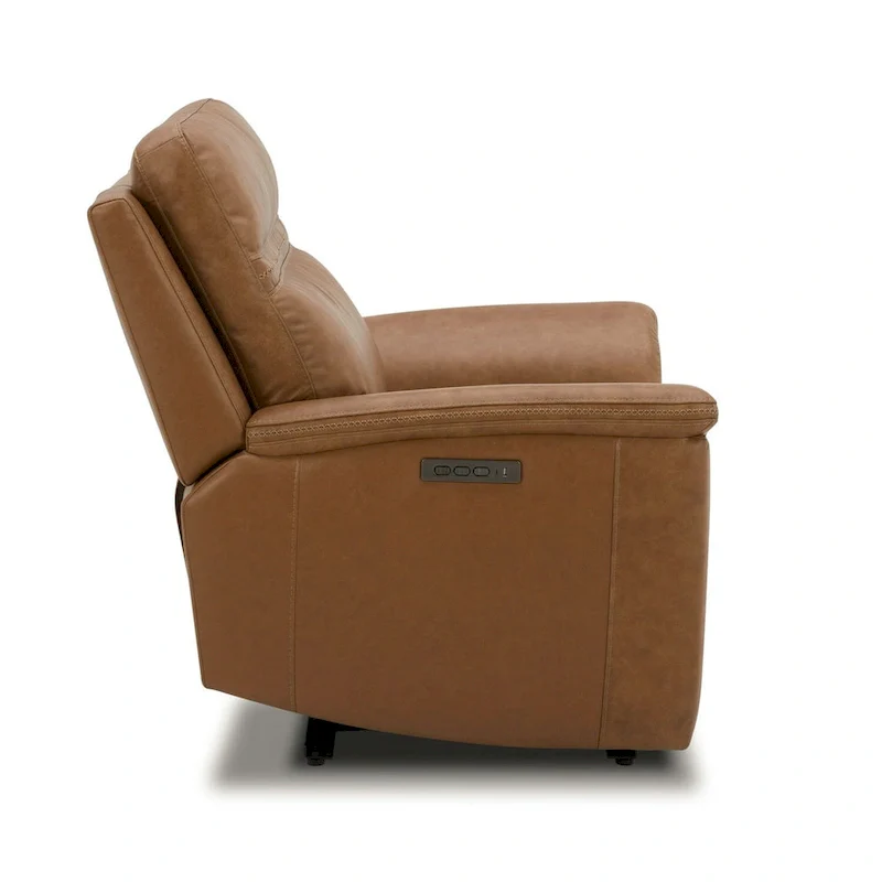 Cooper Leather Power Recliner - Camel