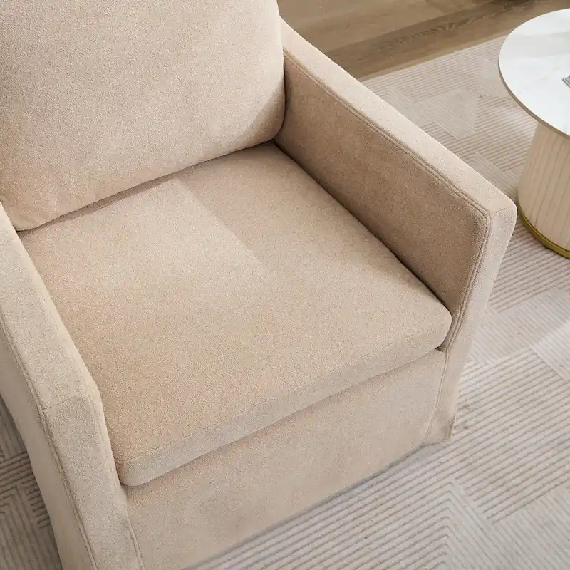 29.92 Chenille Swivel Accent Chair with Removable Cushion