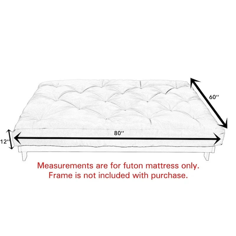 TruPedic 12-in. Queen Granite Grey Futon Mattress