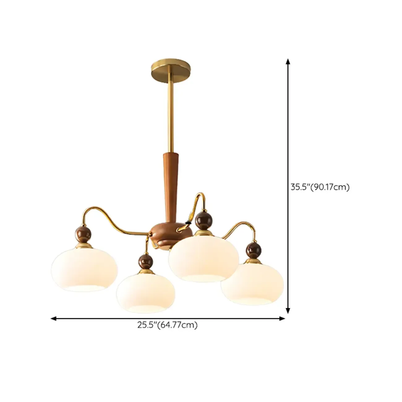 Modern Multi-Light Glass Globe Chandelier with White Shade