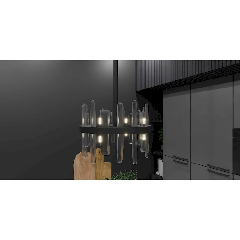 Regal 8-Light Matte Black Pendant Light