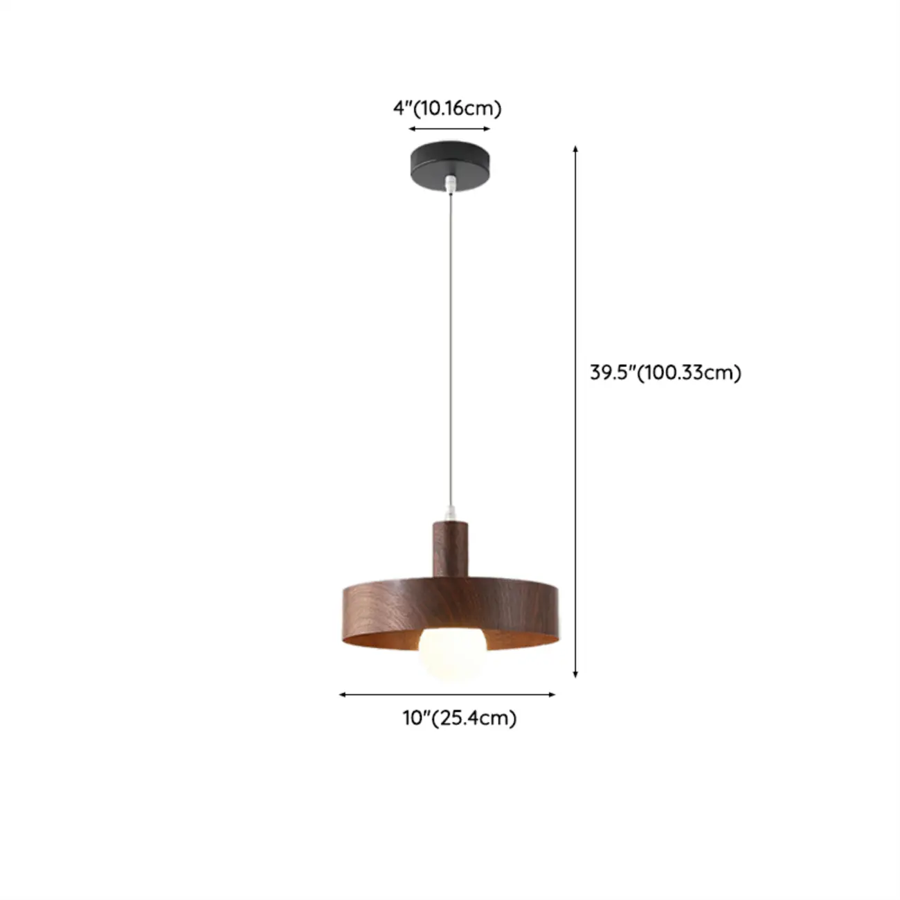 Cylinder Brown Wood Kitchen Adjustable Pendant Light