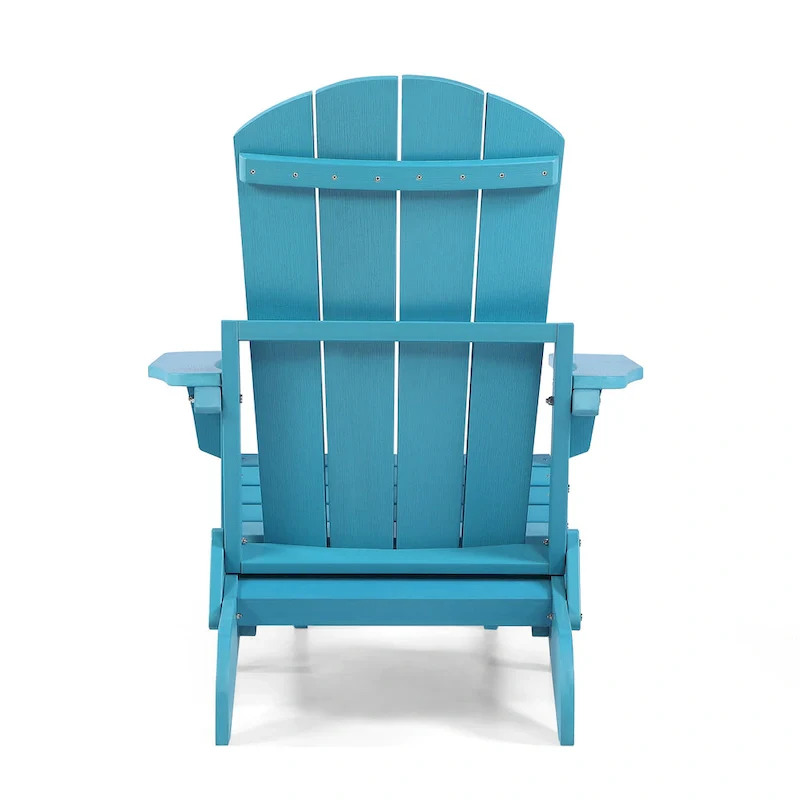Seaton Folding Poly Adirondack Chair with Pull-out Ottoman, Set of 2