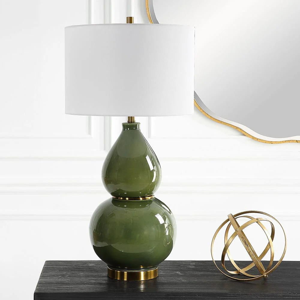 Gourd Table Lamp, Green