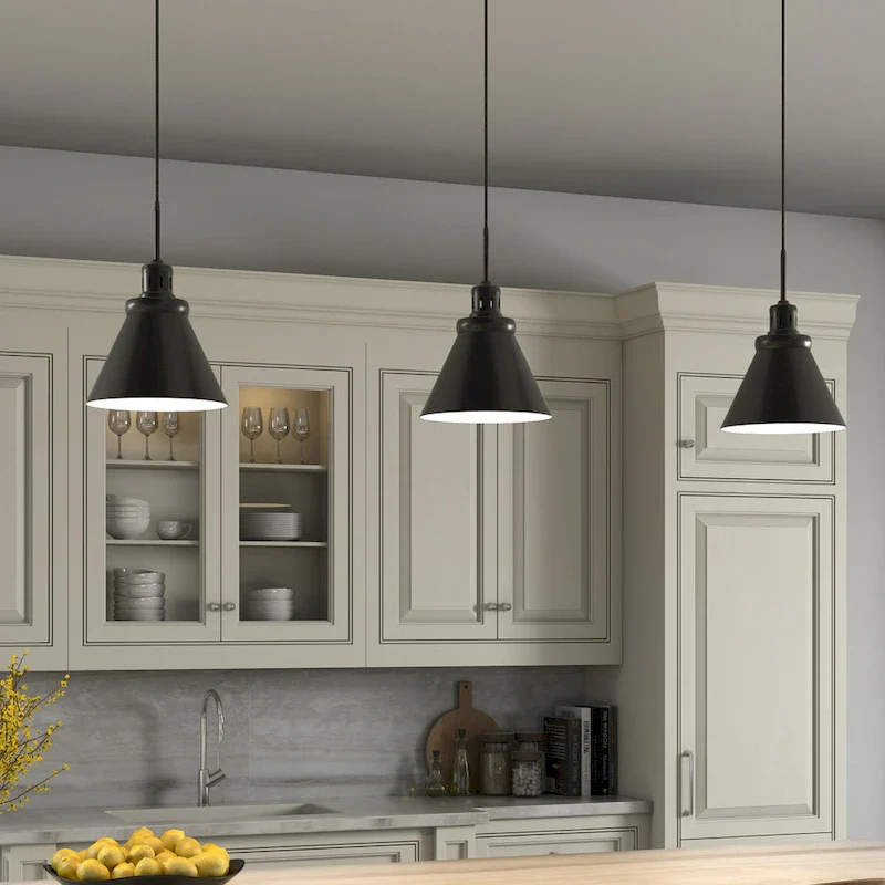 Zeno 12  Wide Pendant with Metal Shade