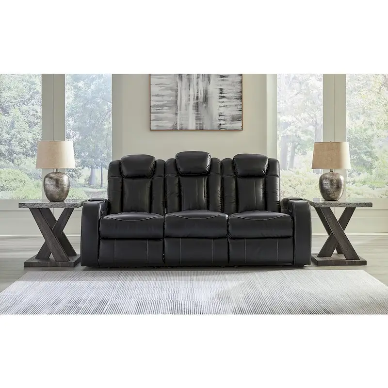 Signature Design by Ashley Caveman Den Midnight Power Reclining Sofa - 86 W x 42 D x 42 H