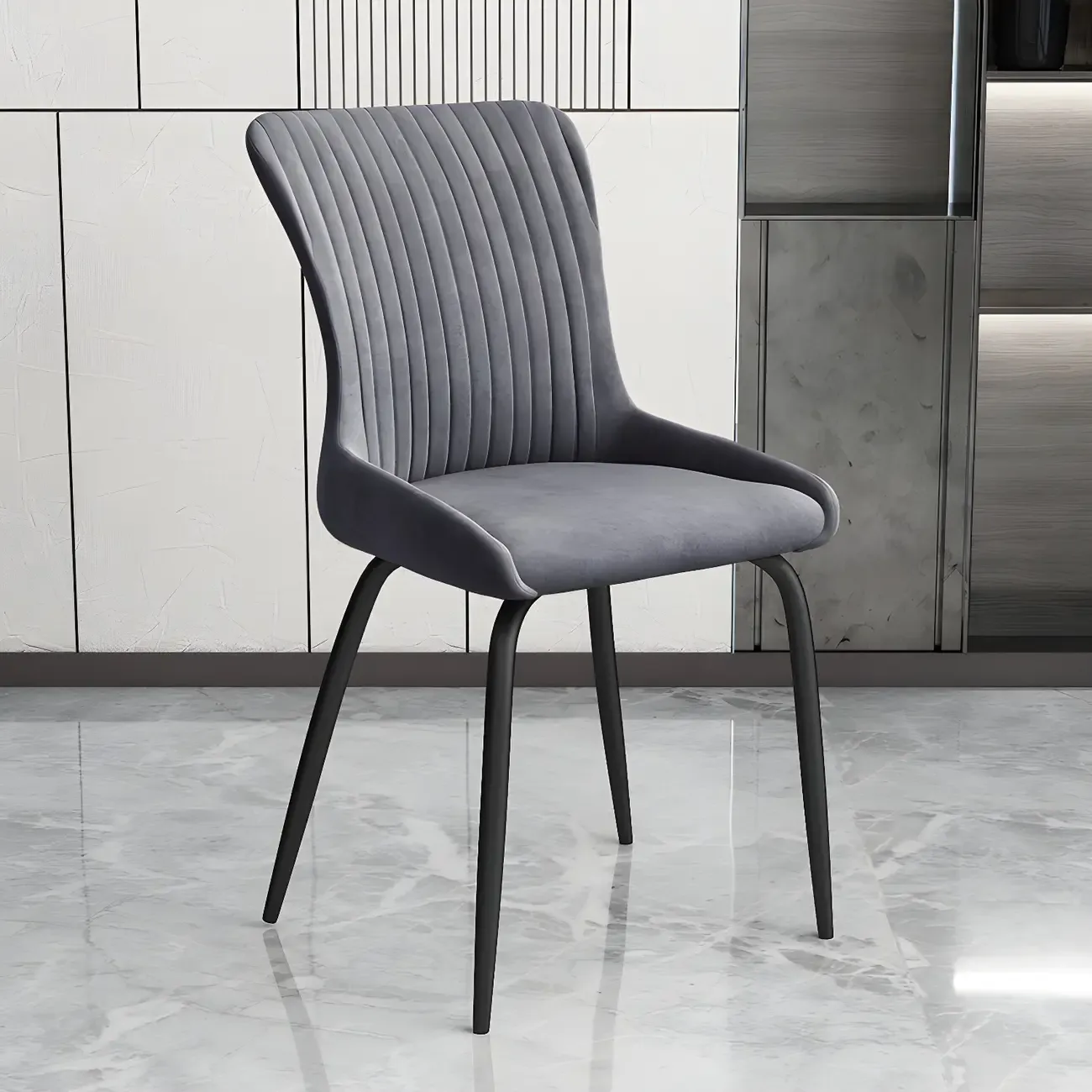 Industrial Dark Gray Armless Kitchen Dining Chairs
