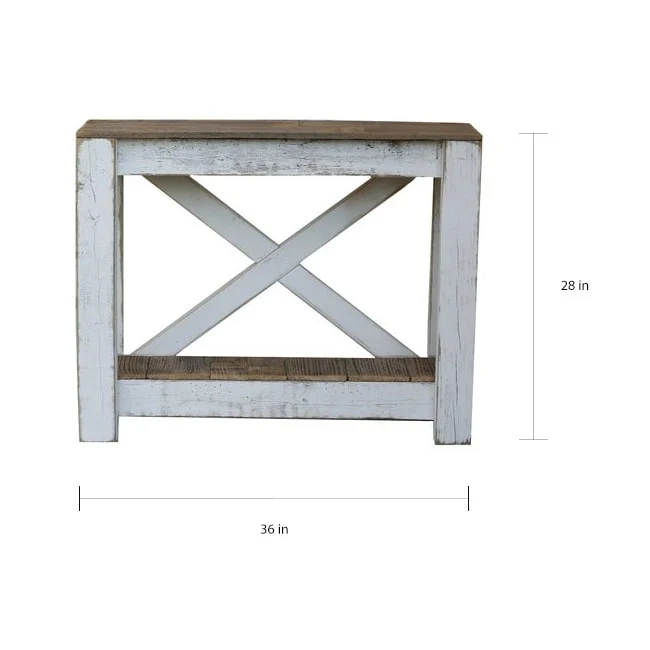 The Gray Barn Clovelly White Combo X-back Console Table