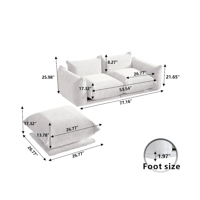 Living Room Furniture Love Seat Sofa Double Seat Sofa