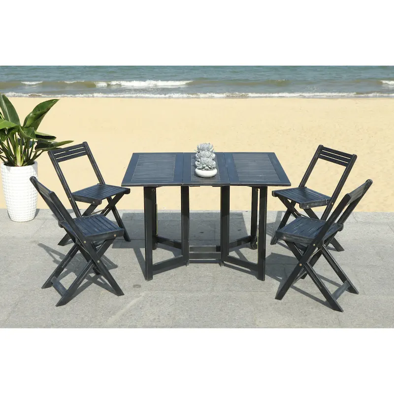 SAFAVIEH Outdoor Brandy 5-Piece Outdoor Dining Table Set - 43Wx35Dx29H