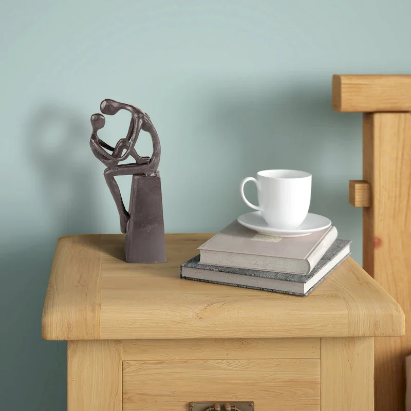 Mother and Child Tender Embrace Cast Iron Sculpture