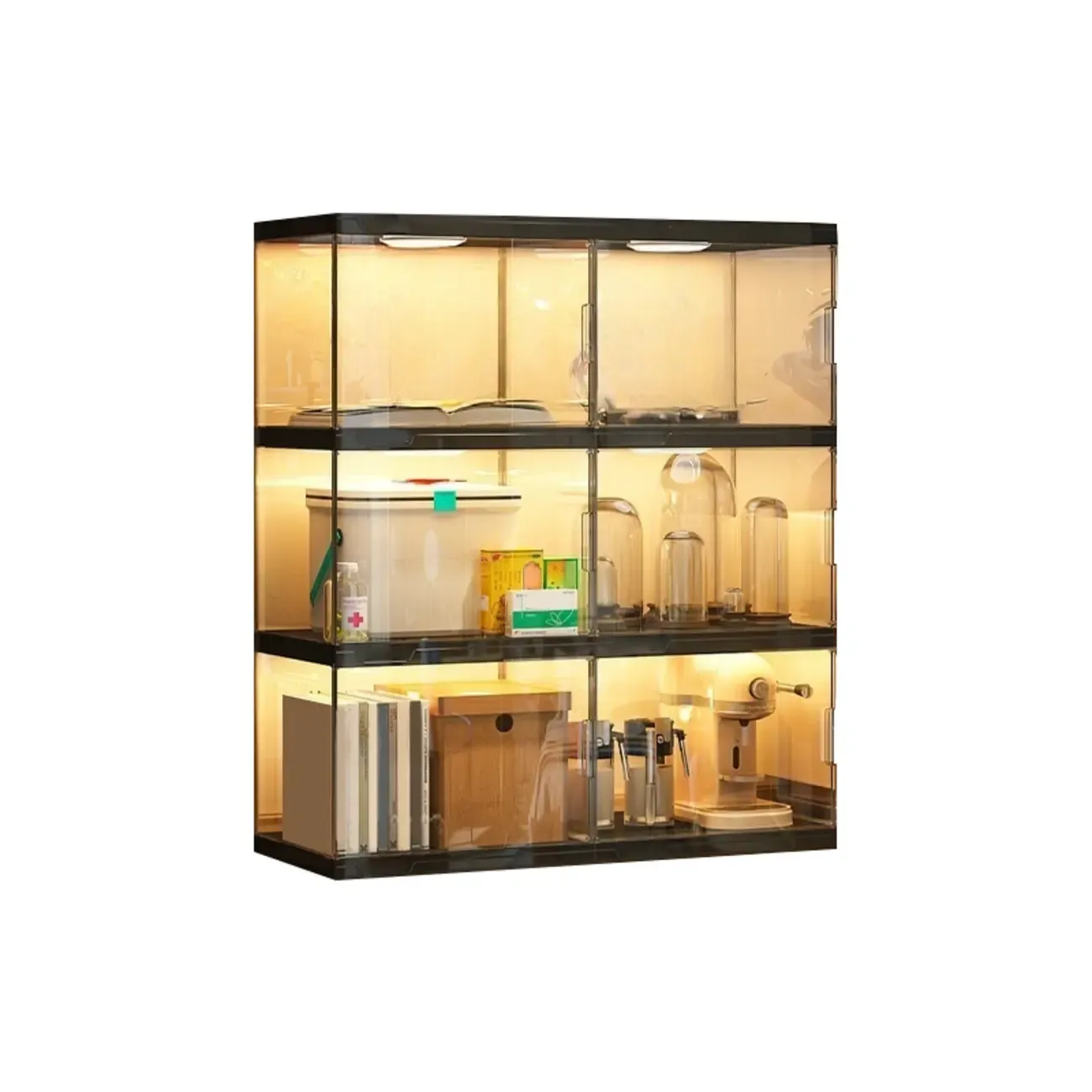 Modern Acrylic 5-Tier Lighted Display Bookcase