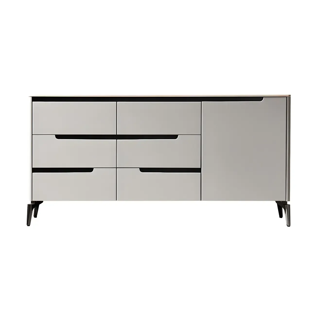 Modern Stone Countertop Sideboard with Cabinets