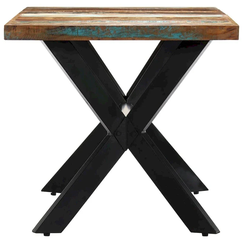 vidaXL Dining Table 63x31.5x29.5 Solid Reclaimed Wood - Multicolour