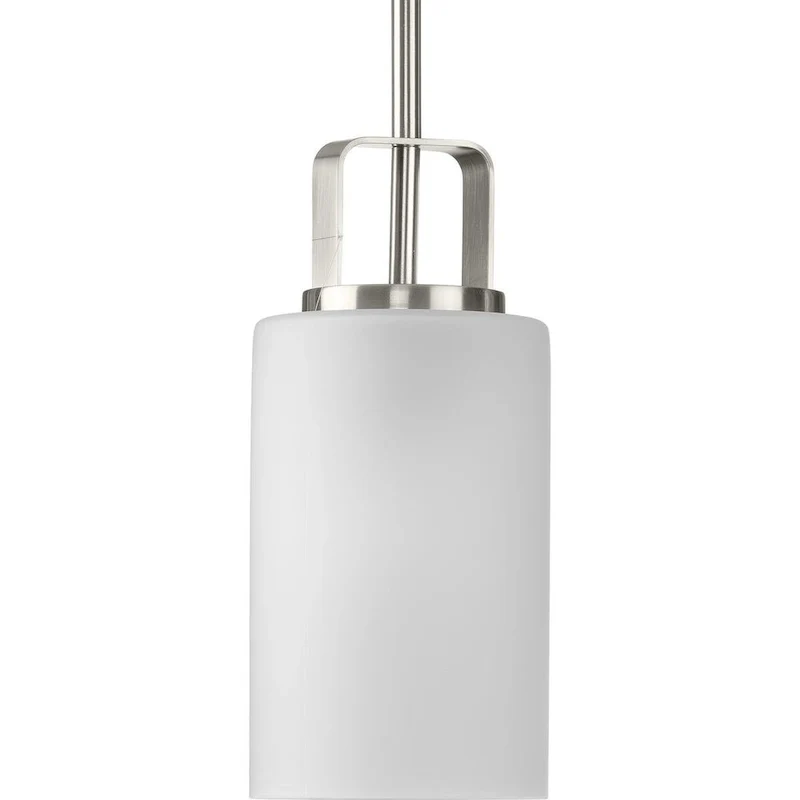 League Collection One-Light Brushed Nickel Farmhouse Mini-Pendant - 5 in x 5 in x 11 in