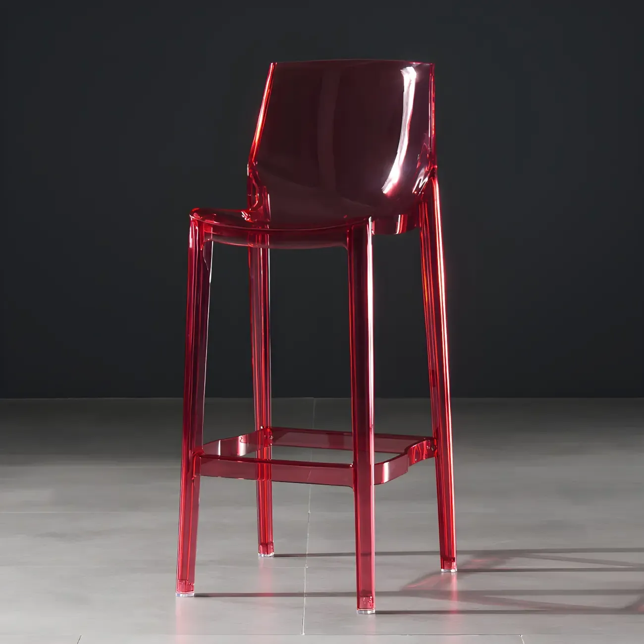 Modern Acrylic Transparent Chic Rectangle Durable Bar Stool