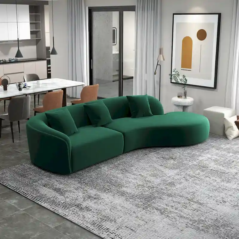 Style Luxury Modern Velvet Curved Sofa