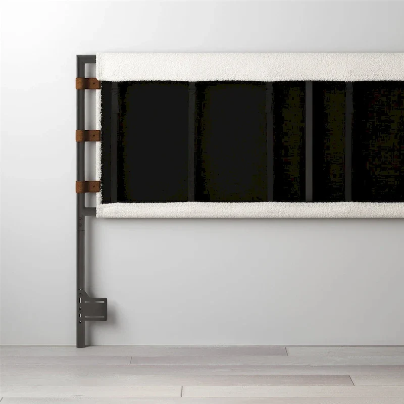 Nathan James Aspen Bed Headboard, Boucle Upholstered Headboard with Matte Metal Frame