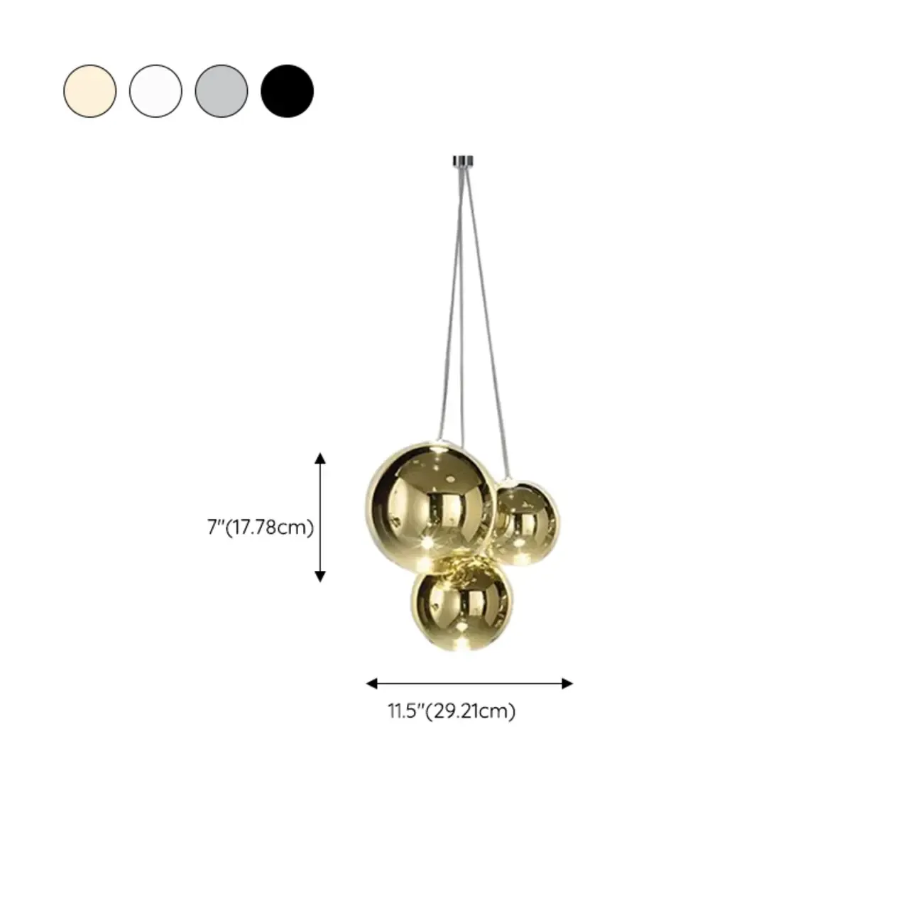 3-Light Mini LED Glass Ball Chandelier with Modern Design