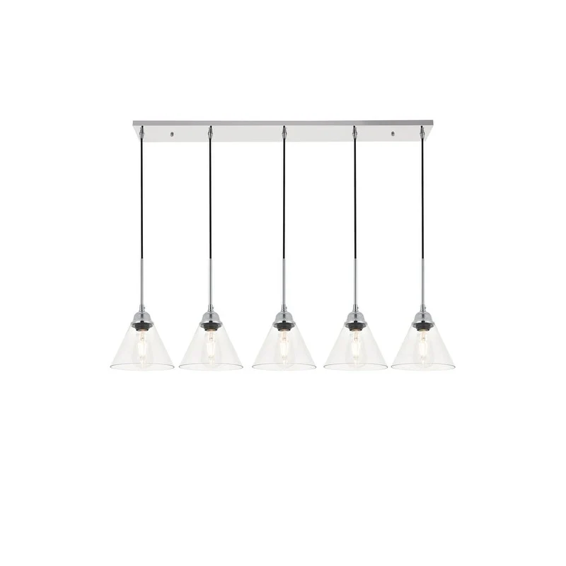 Histoire 5 light chrome Pendant