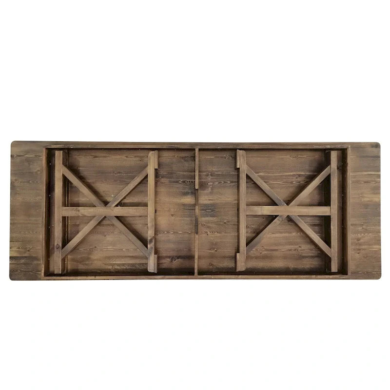 Solid Pine Farm Dining Table with X-Style Legs - 9' x 40
