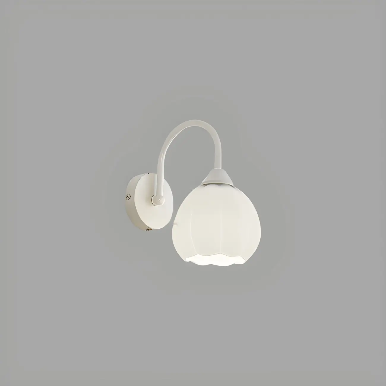 Dome-Shape White Wall Sconce with White Glass Shade