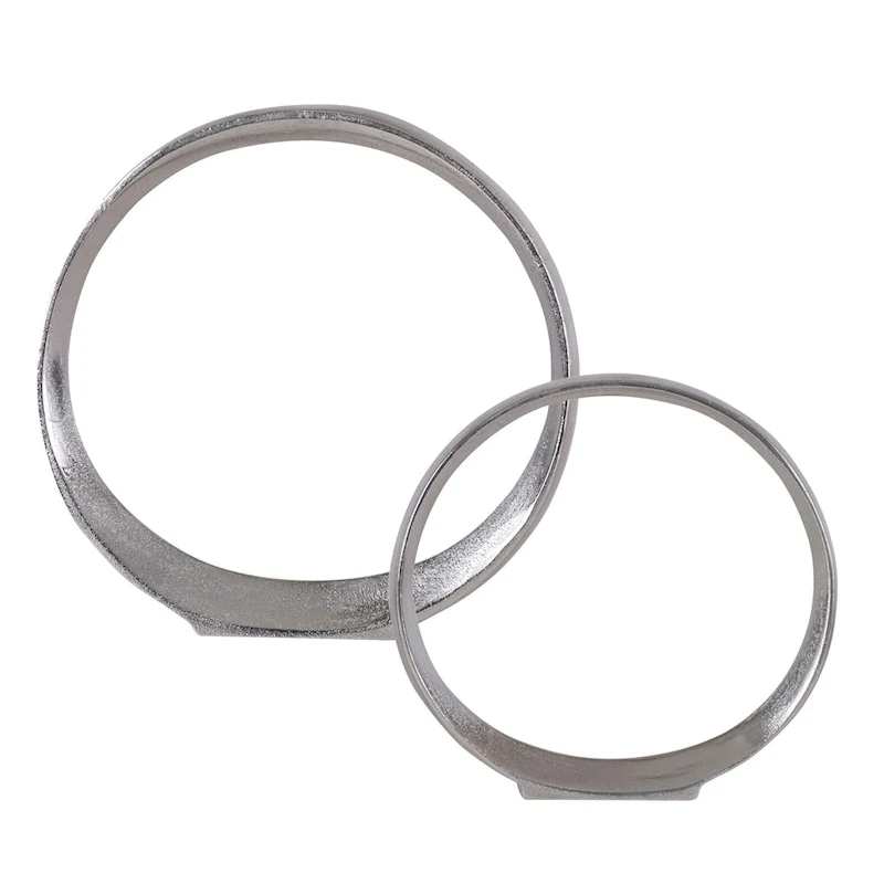 Uttermost Orbits Nickel Ring Sculptures (Set of 2)