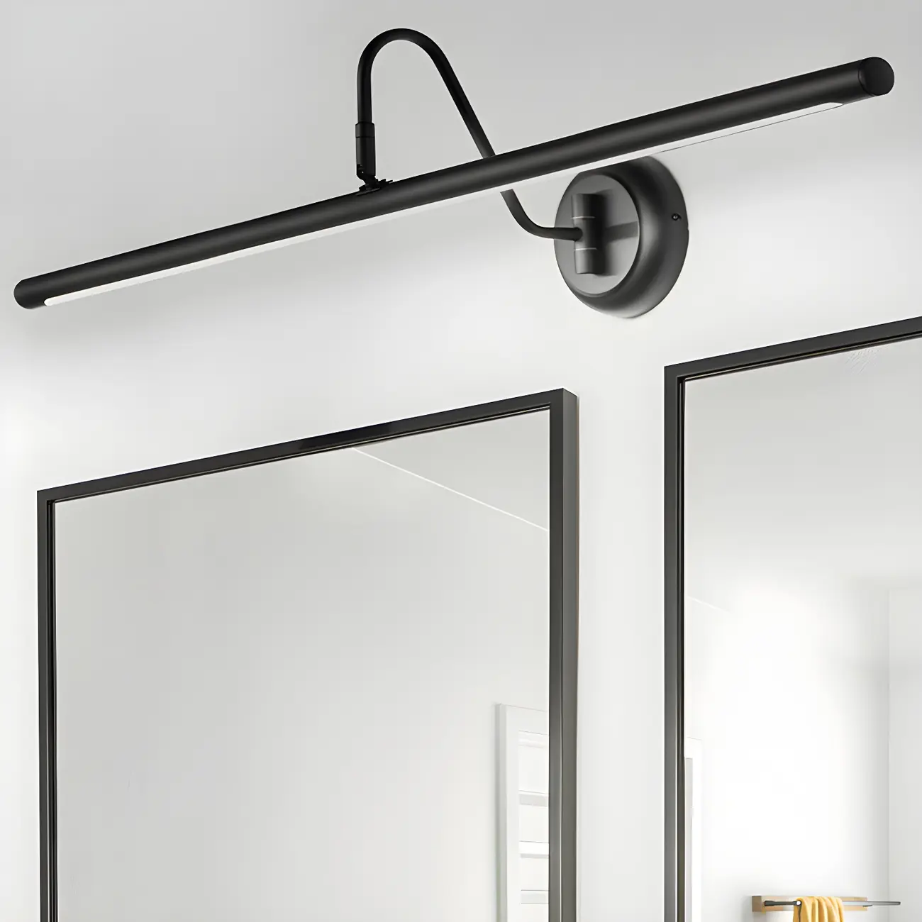 Wall-Mounted Linear Black Bathroom LED Vanity Light