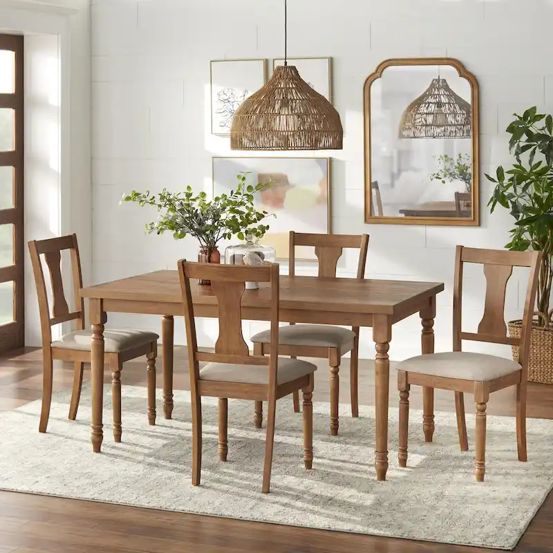 Simple Living 5-piece Burntwood Dining Set