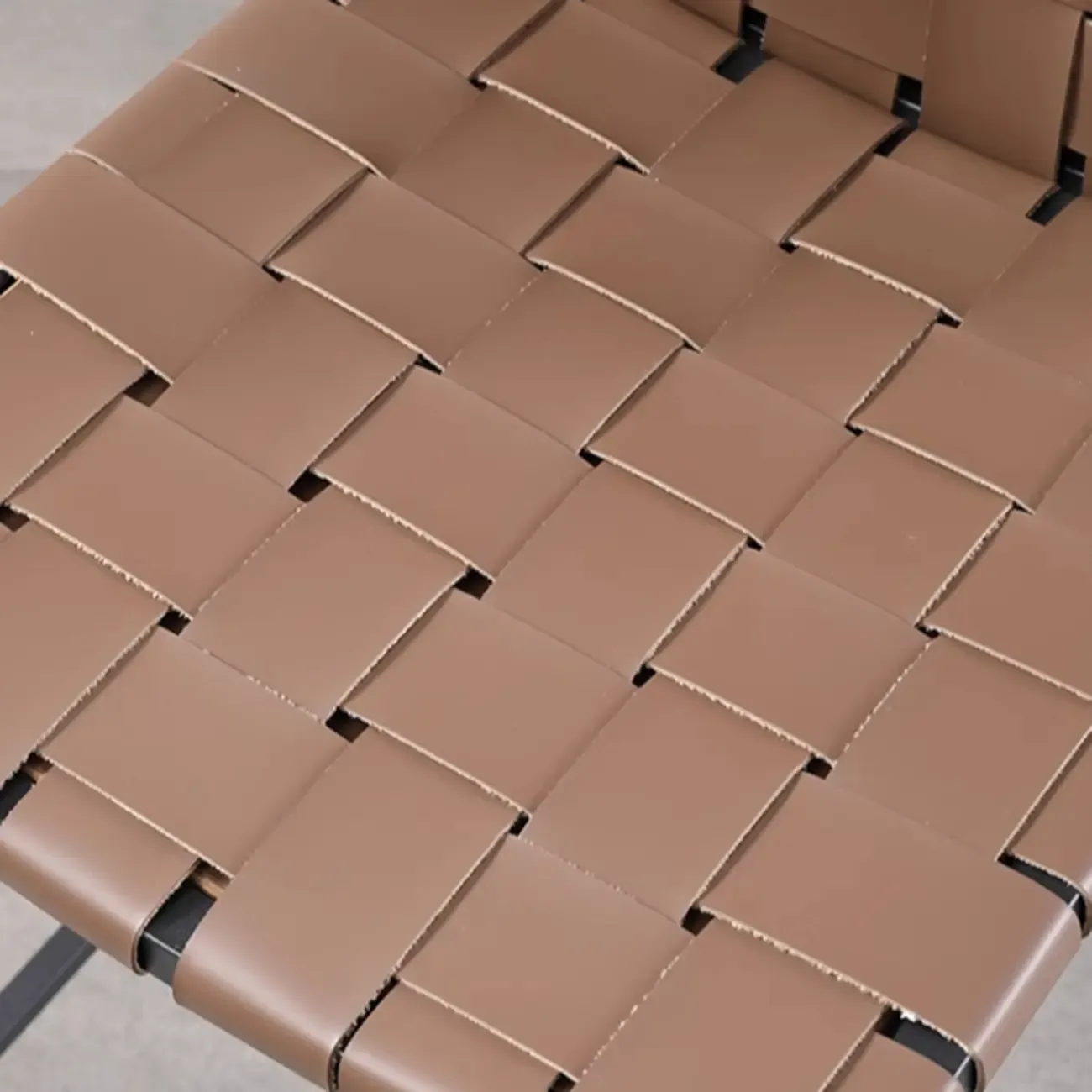 Modern Leather Seat Woven Textured Bar Stools with Back