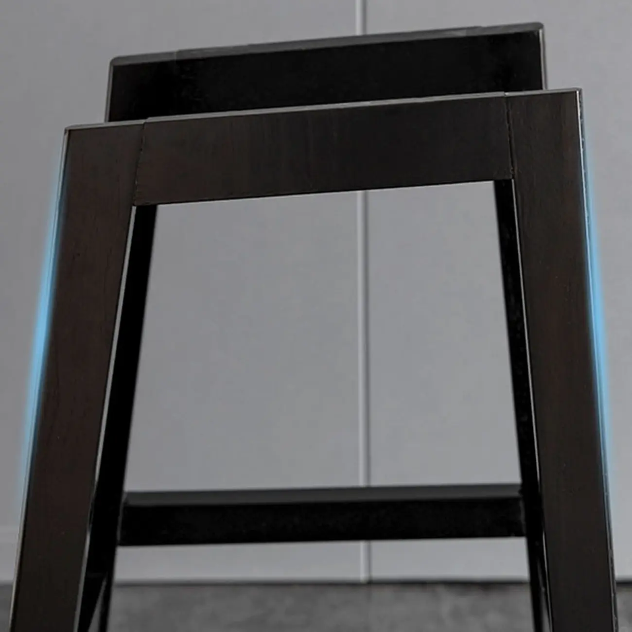 Mid-Century Modern Faux Leather Bar Stools with Wood Legs