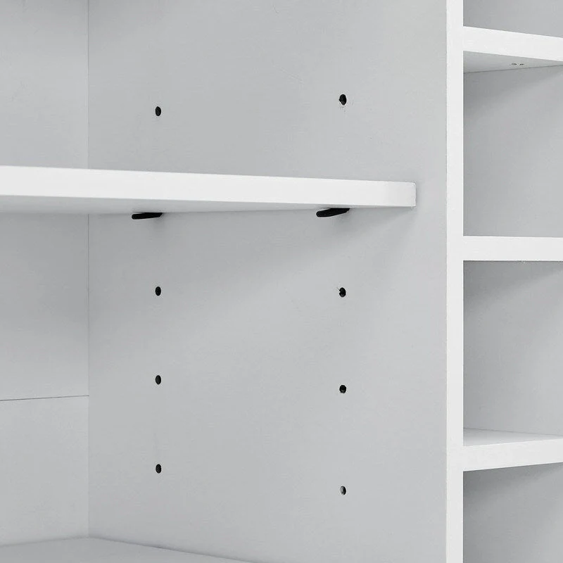 47 Marbling Countertop Buffet Bar Cabinet w/ Glass Holders