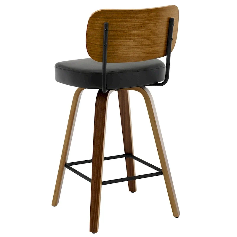 26-Inch Upholstered Swivel Counter Height Bar Stools - 36.4 H x 17.1 W x 20 D