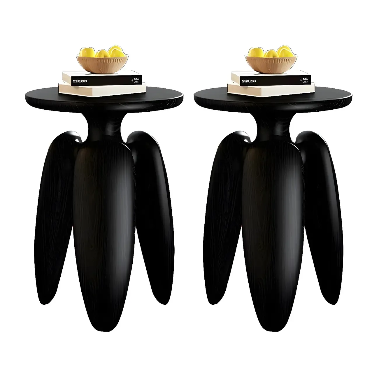 Natural Ash Wood Round Living Room Side Table Three Legs