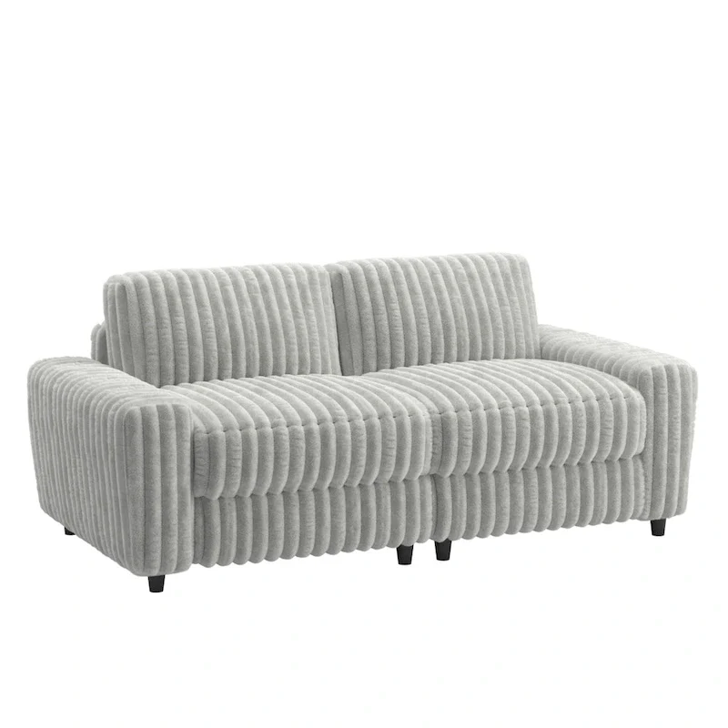 Veyron Furry Channel Fabric Down-filled Loveseat by iNSPIRE Q Modern