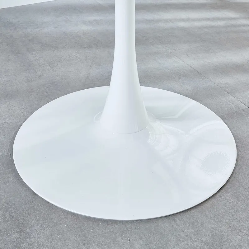 Round Dining Table with 4 Teddy Plush Fabric Chairs